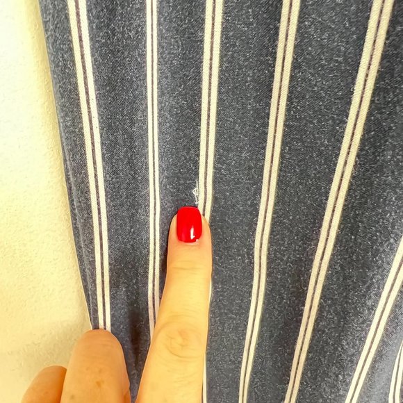 Brandy Melville Women Size ? Striped Casual Trousers Pants High Rise Navy/White - Picture 5 of 7